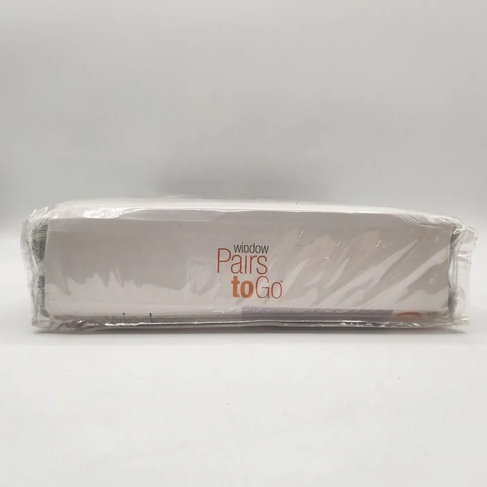 Pairs to Go Brockwell Spa Rod Pocket Curtain Two Panels Ivory Gray 56x95 New